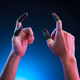 A hand model showing off what Razer's gaming finger sleeves would look like on a person.